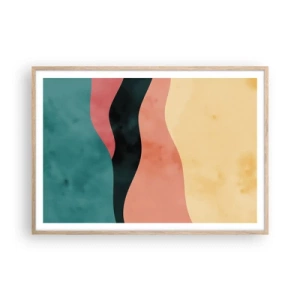 Pôster com moldura de carvalho claro - Incompatibilidade compatível - 100x70 cm