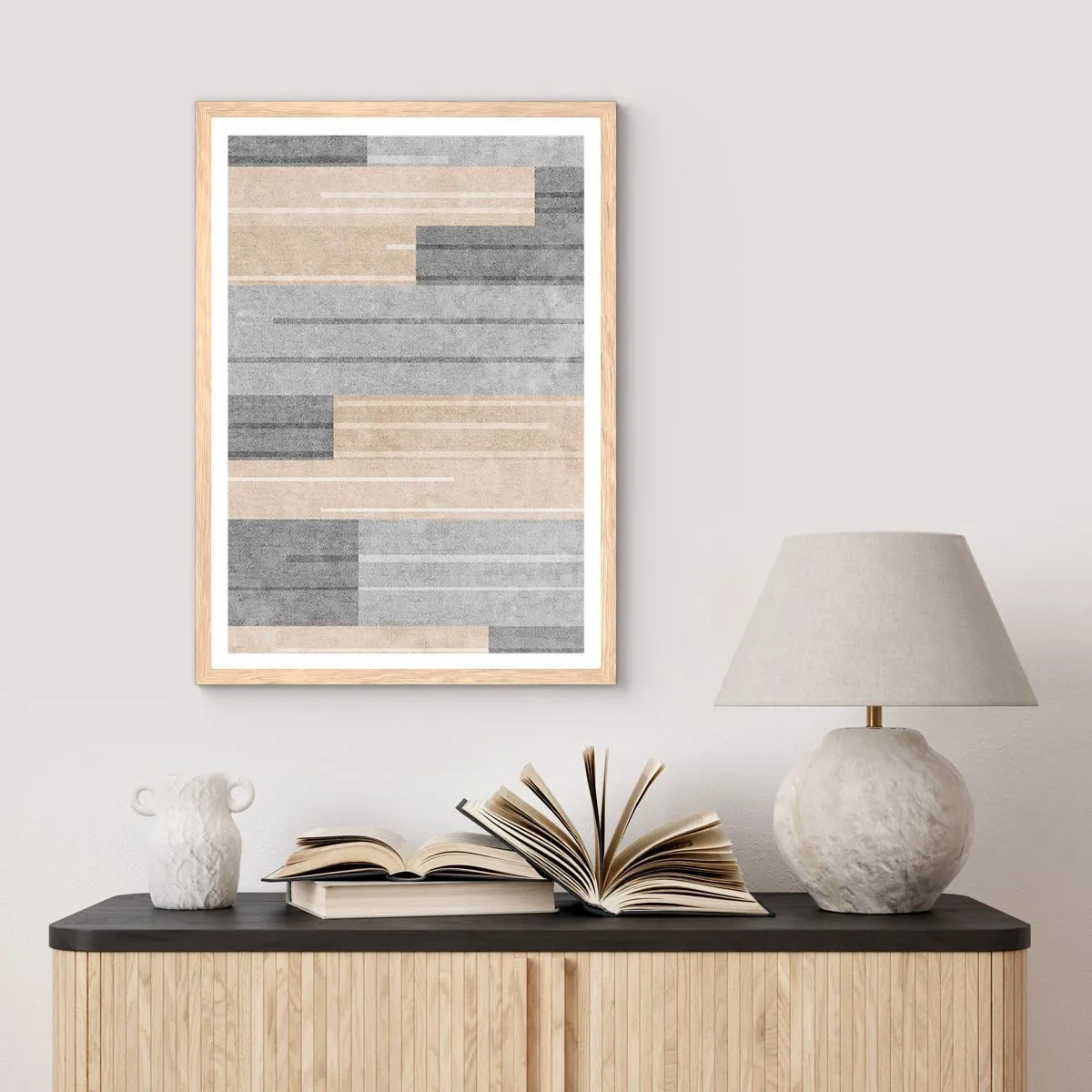 Pôster com moldura de carvalho claro - Composição: mantenha vertical - 50x70 cm