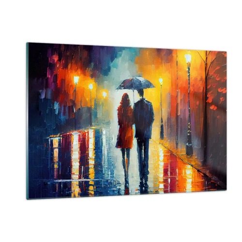 Quadro em vidro - Juntos – uma noite colorida - 120x80 cm