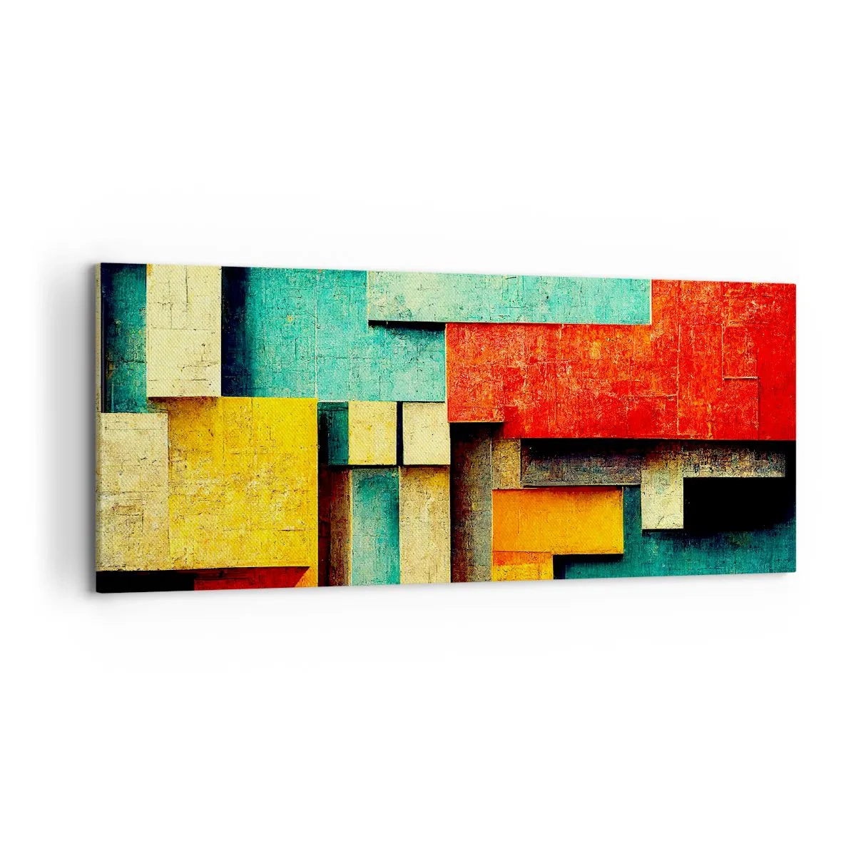 Quadro em tela - Festival de ângulos vivos - 120x50 cm