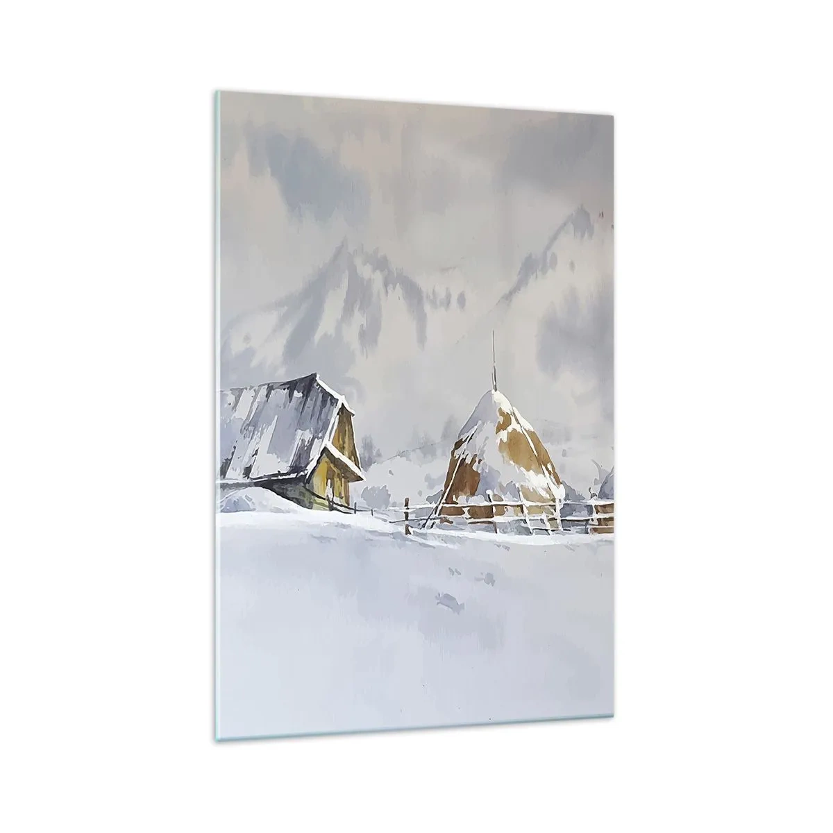 Quadro em vidro - No vale nevado - 70x100 cm