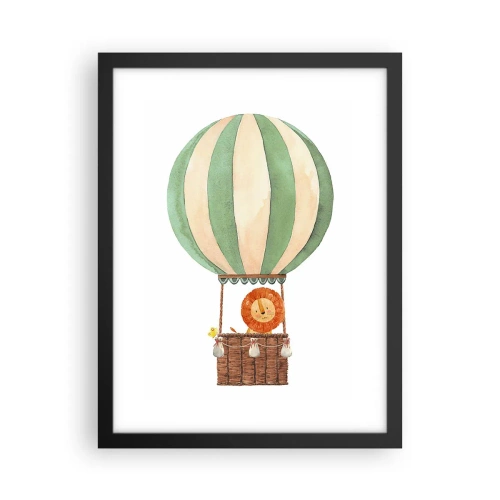 Pôster com moldura preta - As viagens de Leon - 30x40 cm