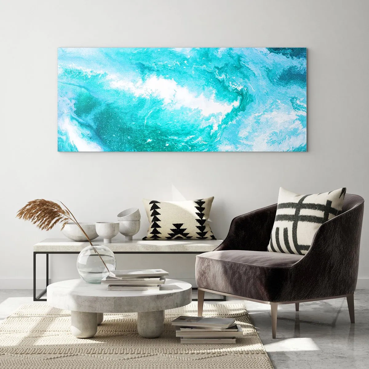 Quadro em vidro - No núcleo da água - 120x50 cm