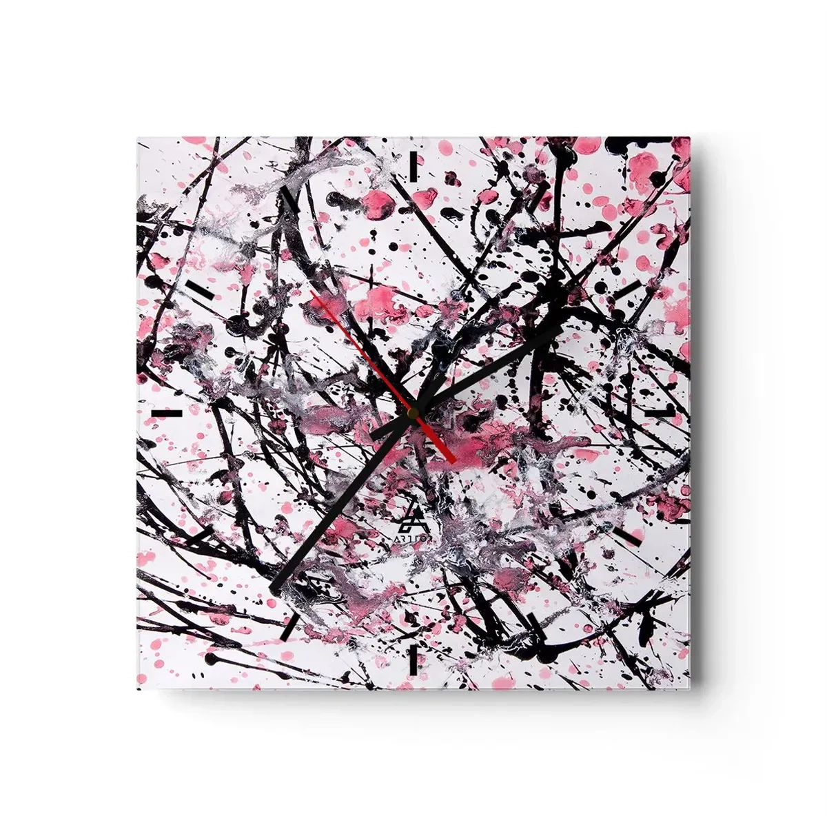 Relógio de parede - Relógio em vidro - A natureza fugaz da vida - 30x30 cm