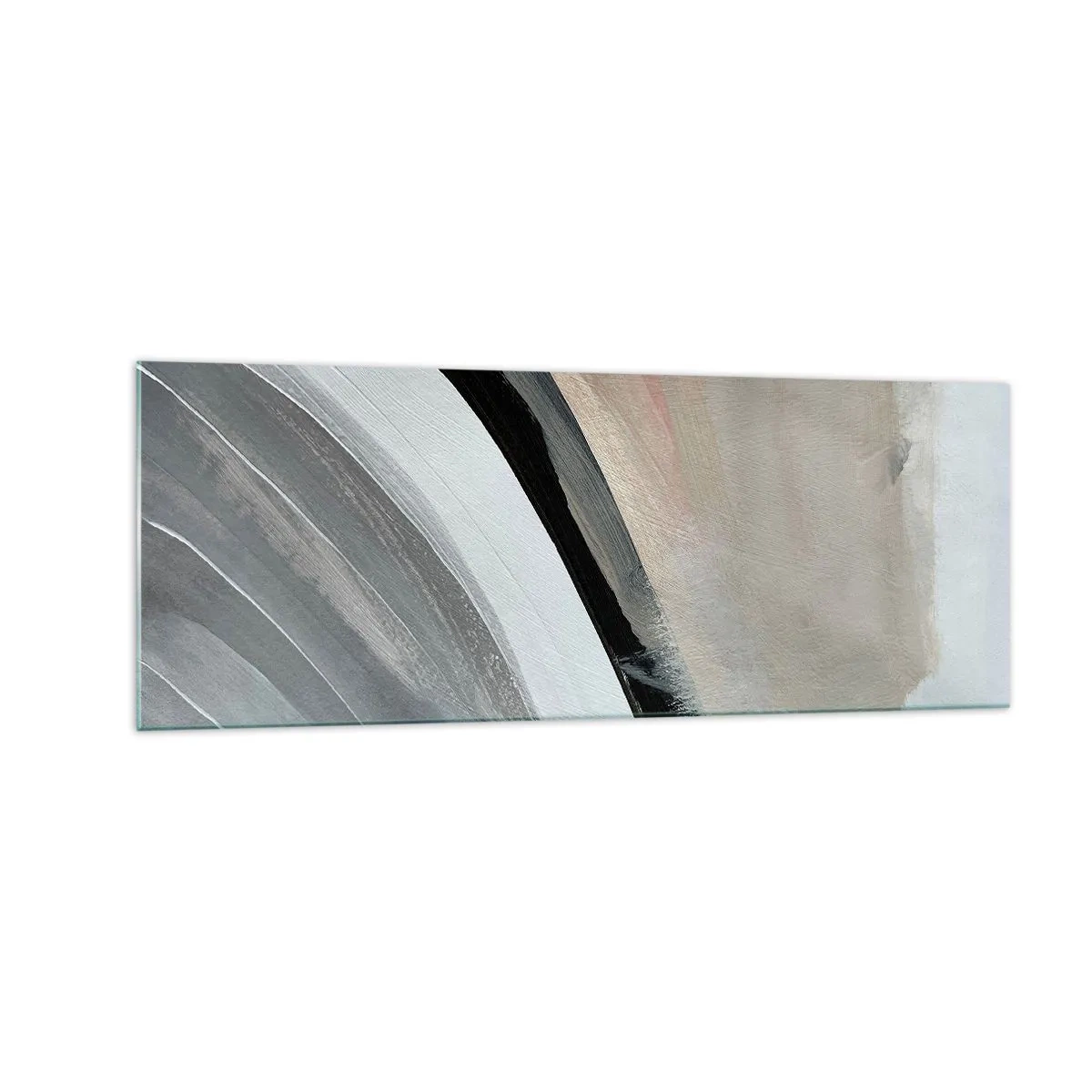 Quadro em vidro - Composição: arco preto e cinza - 140x50 cm