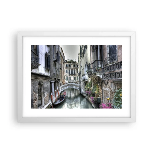 Pôster em moldura branca - Há séculos em devaneio silencioso - 40x30 cm