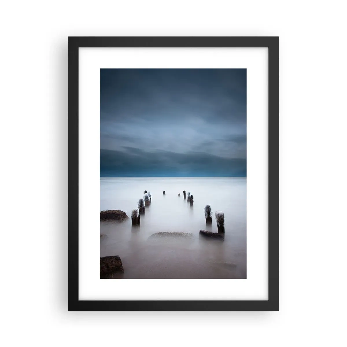 Pôster com moldura preta - Lago pensativo - 30x40 cm