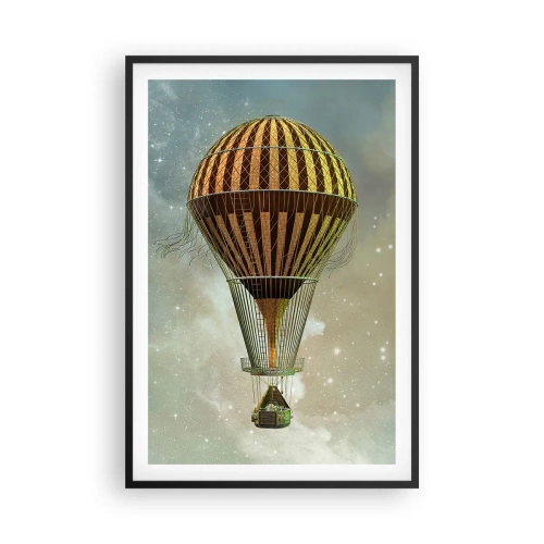 Pôster com moldura preta - Voos pioneiros - 61x91 cm