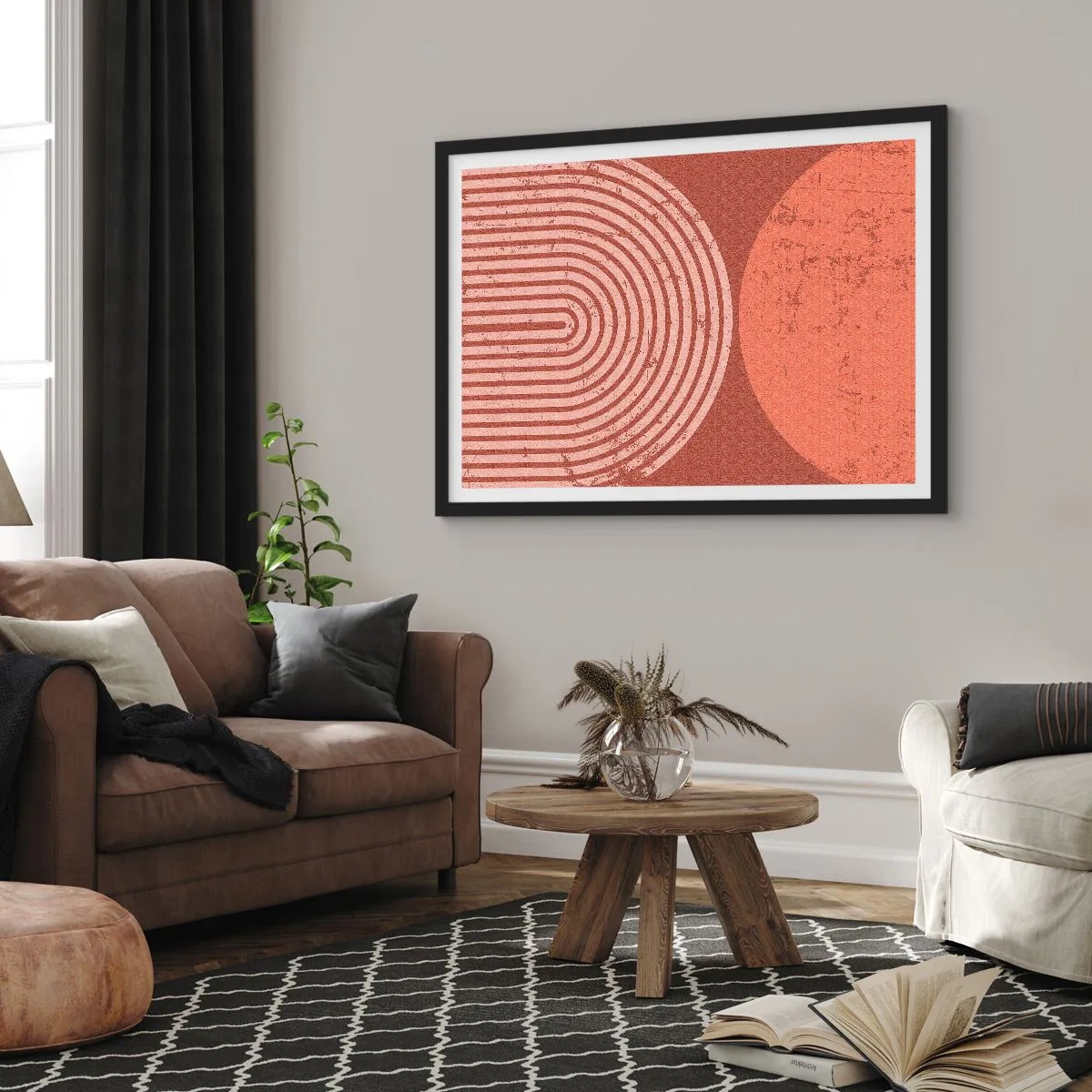 Pôster com moldura preta - Relacionamento próximo - 100x70 cm