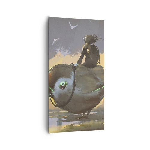 Quadro em tela - Uma parada numa viagem fantástica - 65x120 cm