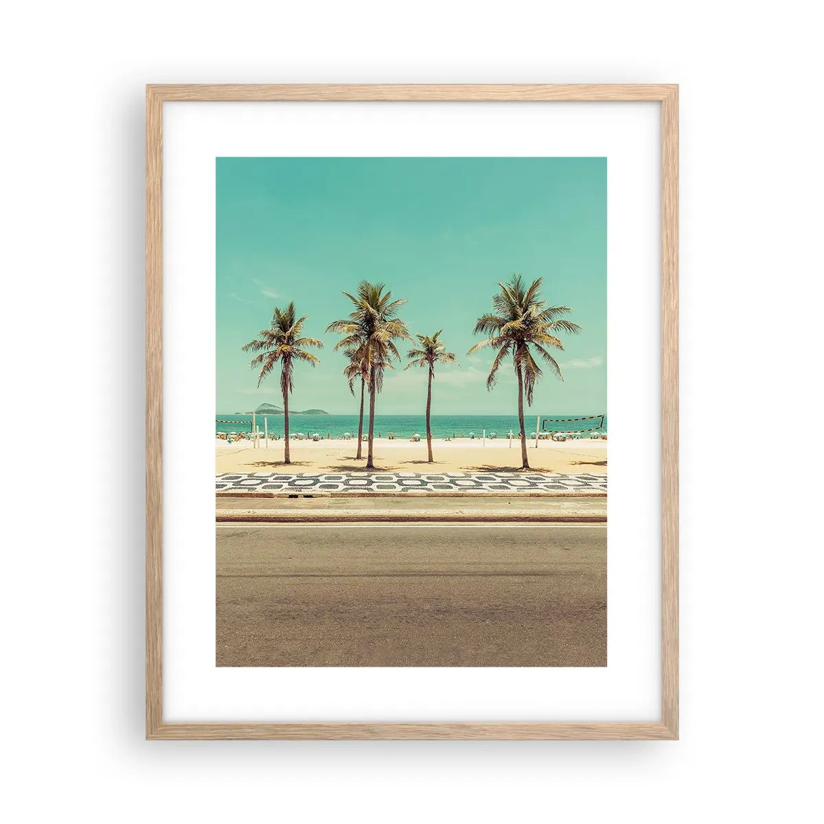 Pôster com moldura de carvalho claro - Em guarda da praia - 40x50 cm