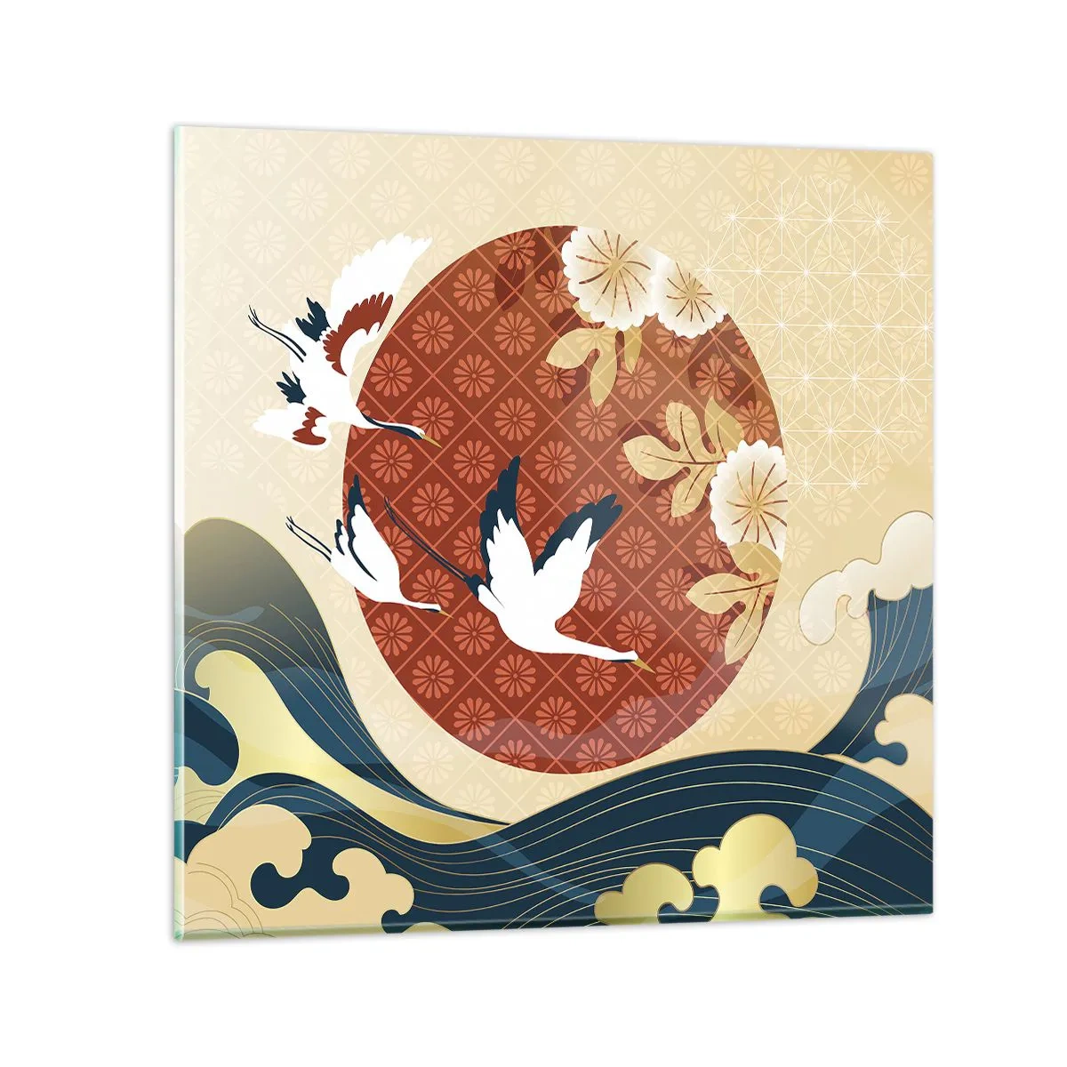 Quadro em vidro - Conto de fadas japonês - 70x70 cm