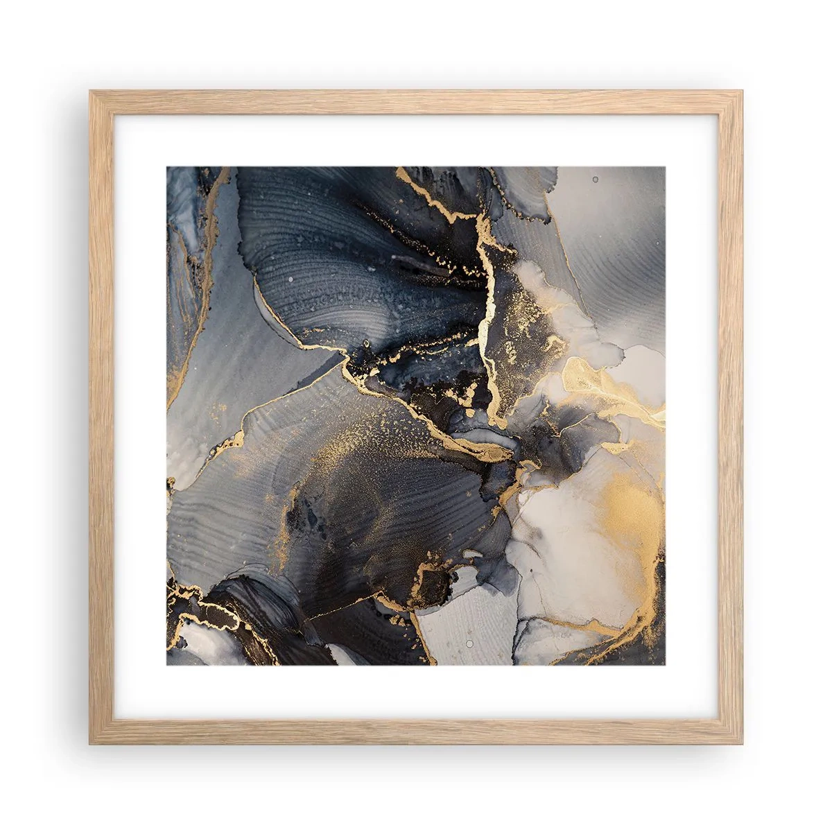 Pôster com moldura de carvalho claro - A vida da pedra - 40x40 cm