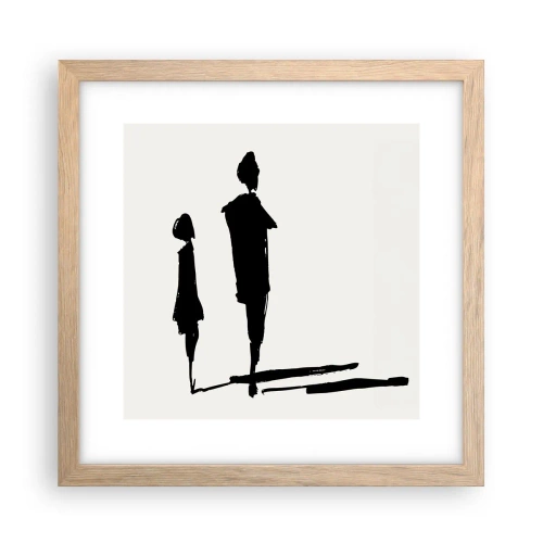 Pôster com moldura de carvalho claro - Certeza que juntos? - 30x30 cm