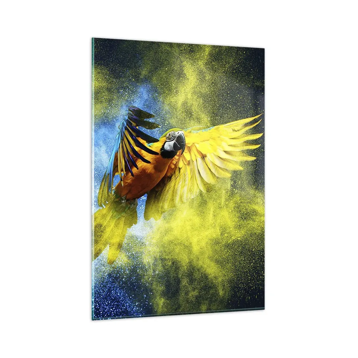 Quadro em vidro - Em pó azul-dourado - 80x120 cm