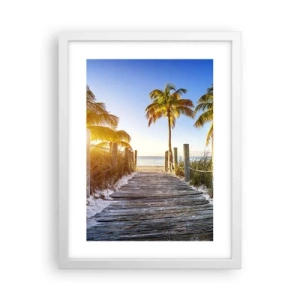 Pôster em moldura branca - Direto para o paraíso - 30x40 cm