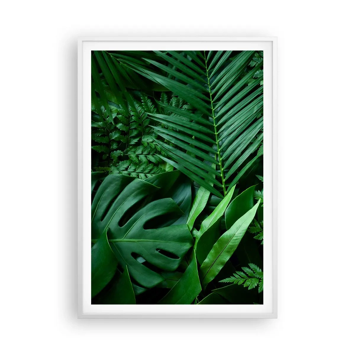 Pôster em moldura branca - Envolto em verde - 70x100 cm