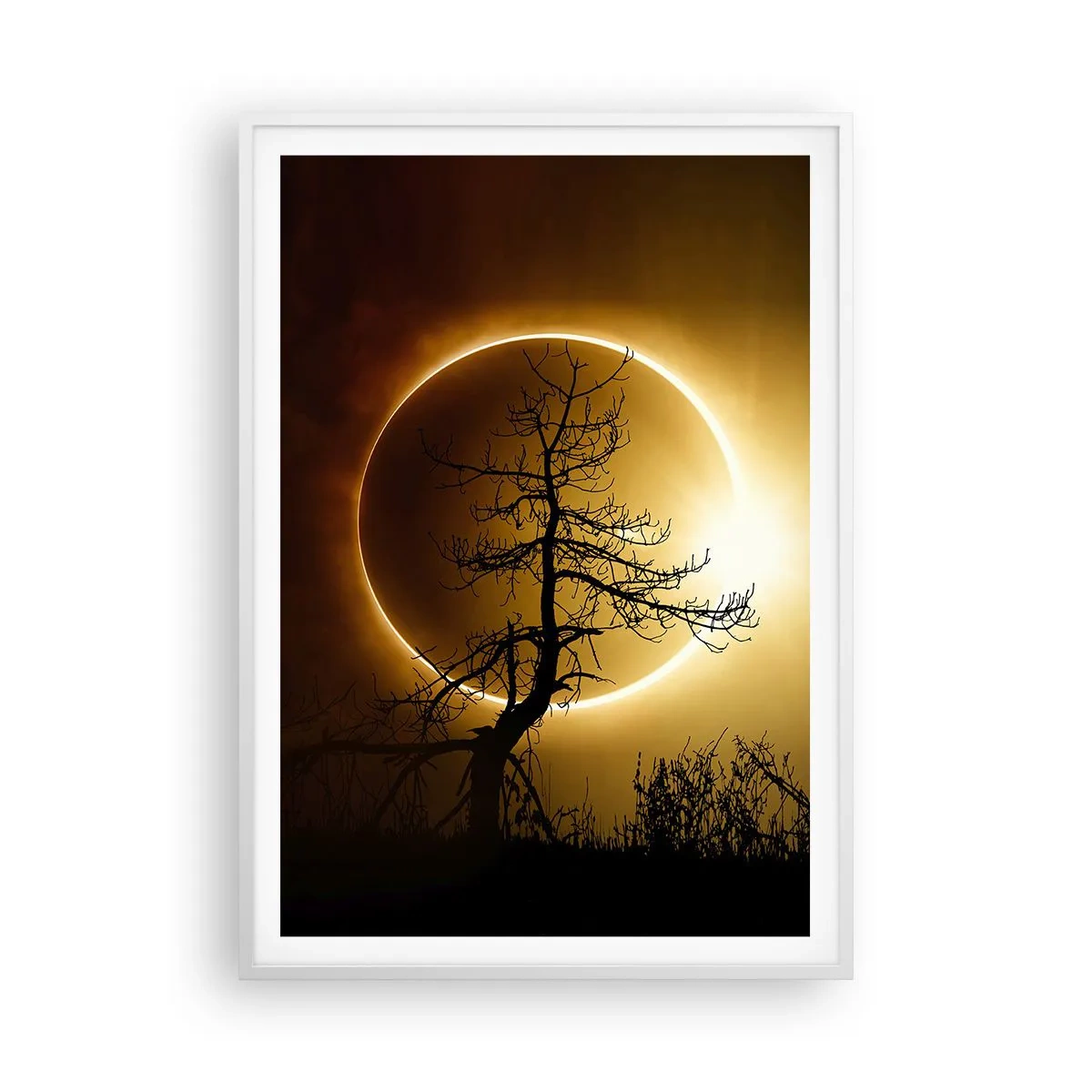 Pôster em moldura branca - Eclipse total - 70x100 cm
