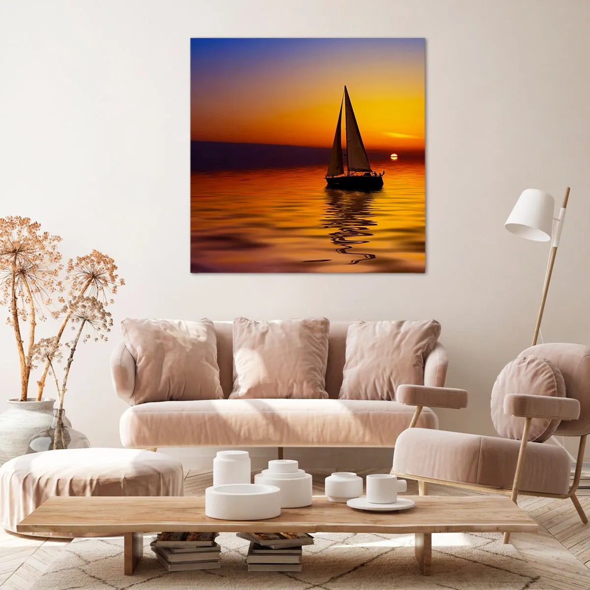Quadro em tela - Tranquilo anoitecer... - 50x50 cm