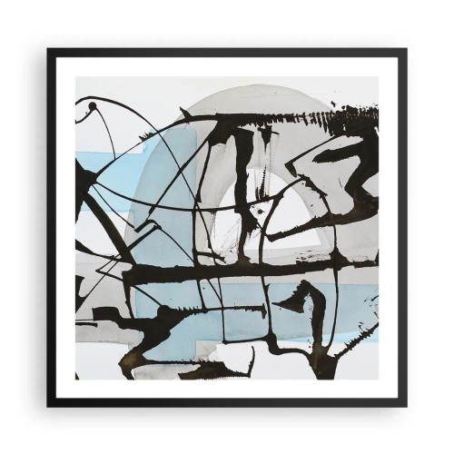 Pôster com moldura preta - Azul mesmo assim - 60x60 cm
