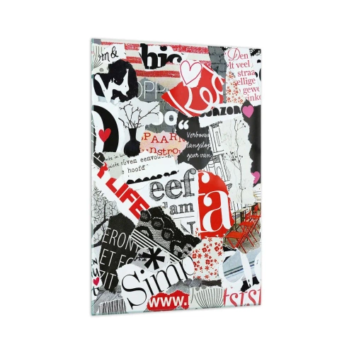 Quadro em vidro - Colagem hipster - 70x100 cm