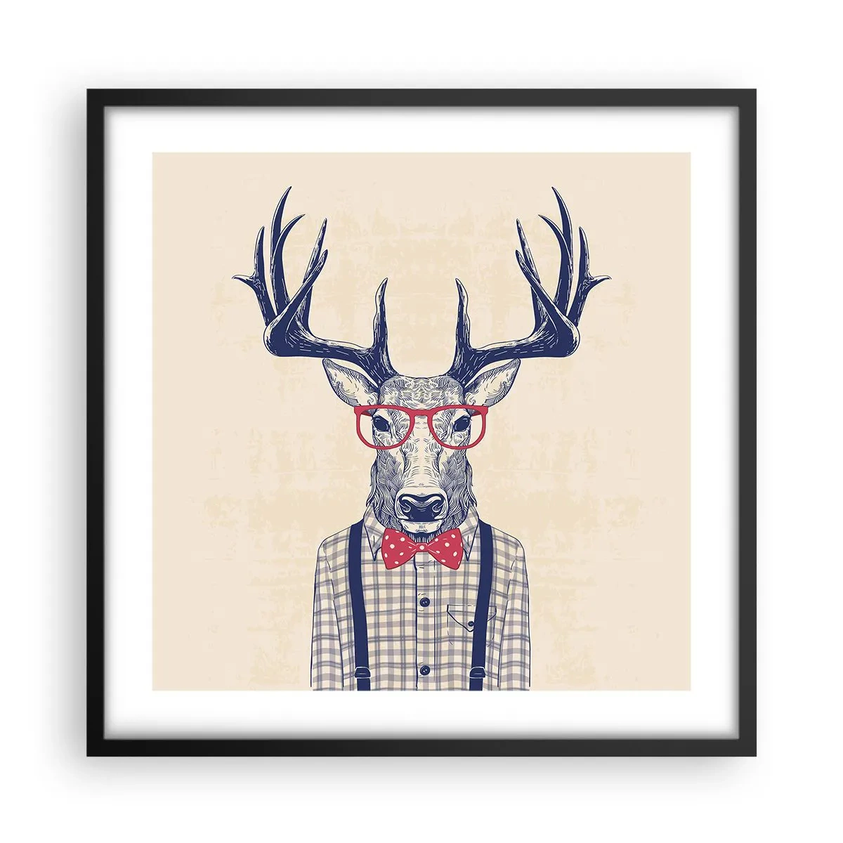 Pôster com moldura preta - Extravagância engraçada - 50x50 cm