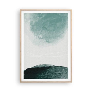 Pôster com moldura de carvalho claro - Encontro com a neblina - 70x100 cm