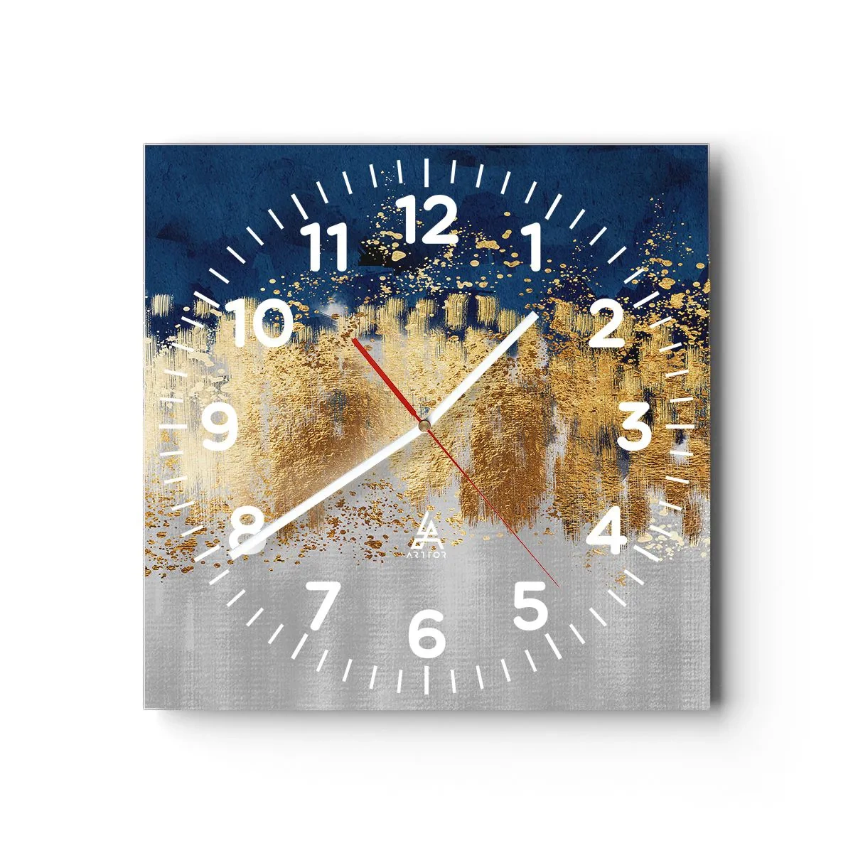 Relógio de parede - Relógio em vidro - Uma composição moderna com brilho - 30x30 cm