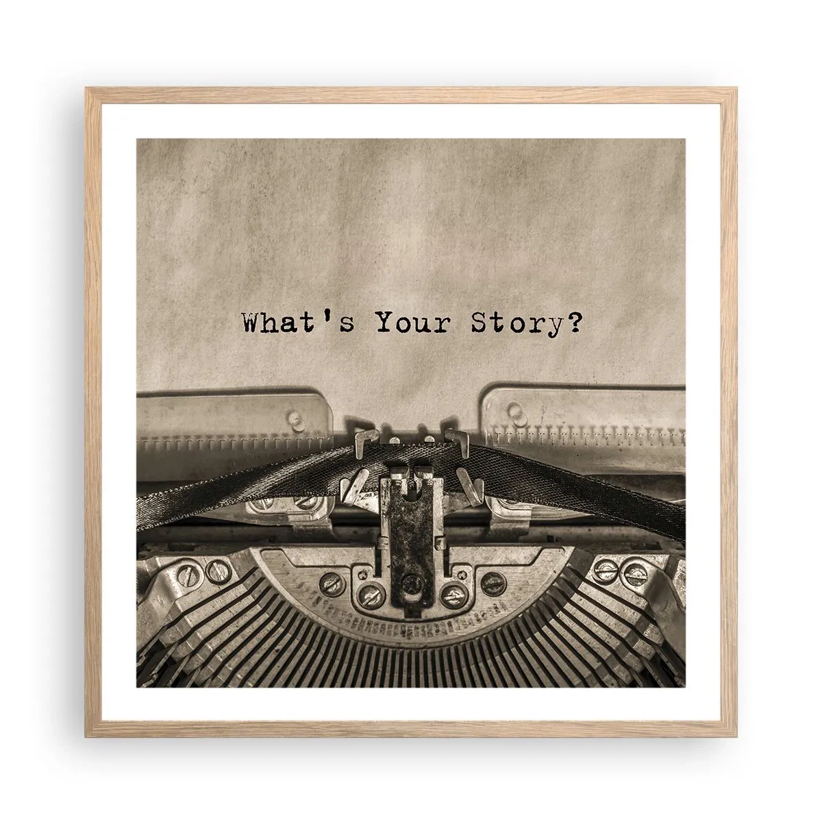 Pôster com moldura de carvalho claro - Conta-me - 60x60 cm