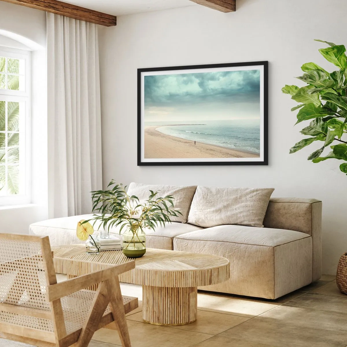 Pôster com moldura preta - Em busca da paz - 70x50 cm