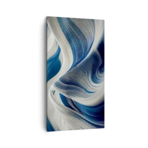 Quadro em tela - A fluidez do azul e do branco - 45x80 cm