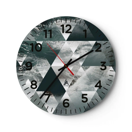 Relógio de parede - Relógio em vidro - Uma perspetiva de cristal - 40x40 cm