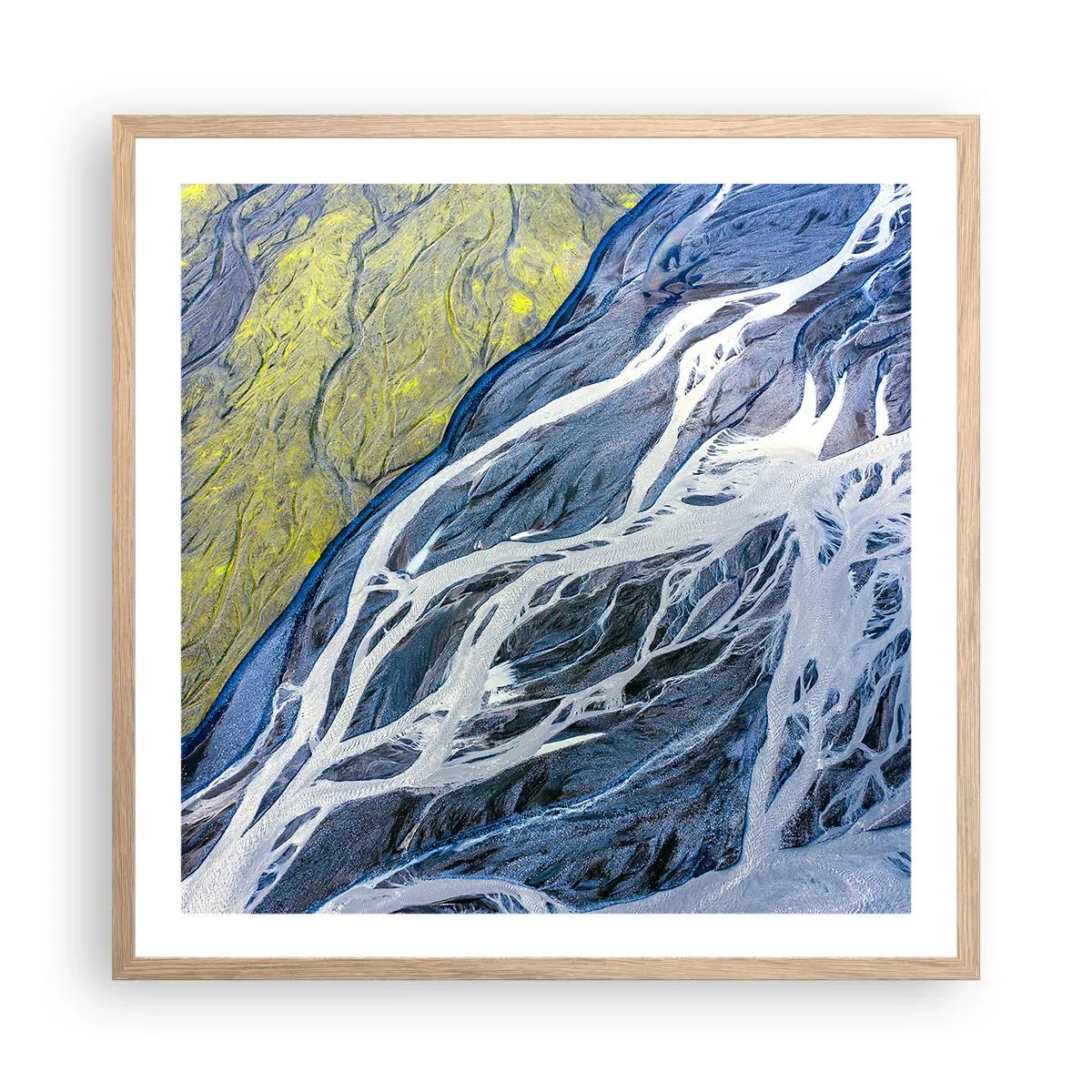 Pôster com moldura de carvalho claro - Pinturas rupestres da natureza - 60x60 cm