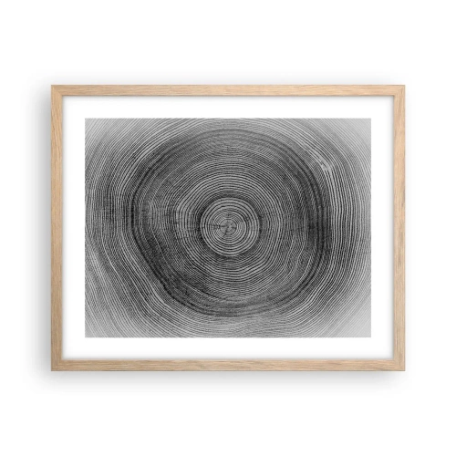 Pôster com moldura de carvalho claro - Sinal dos tempos - 50x40 cm