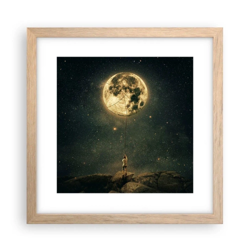 Pôster com moldura de carvalho claro - Aquele que roubou a lua - 30x30 cm