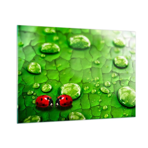 Quadro em vidro - Reunião em verde - 100x70 cm