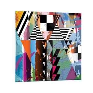 Quadro em vidro - Geométrica e organicamente - 60x60 cm