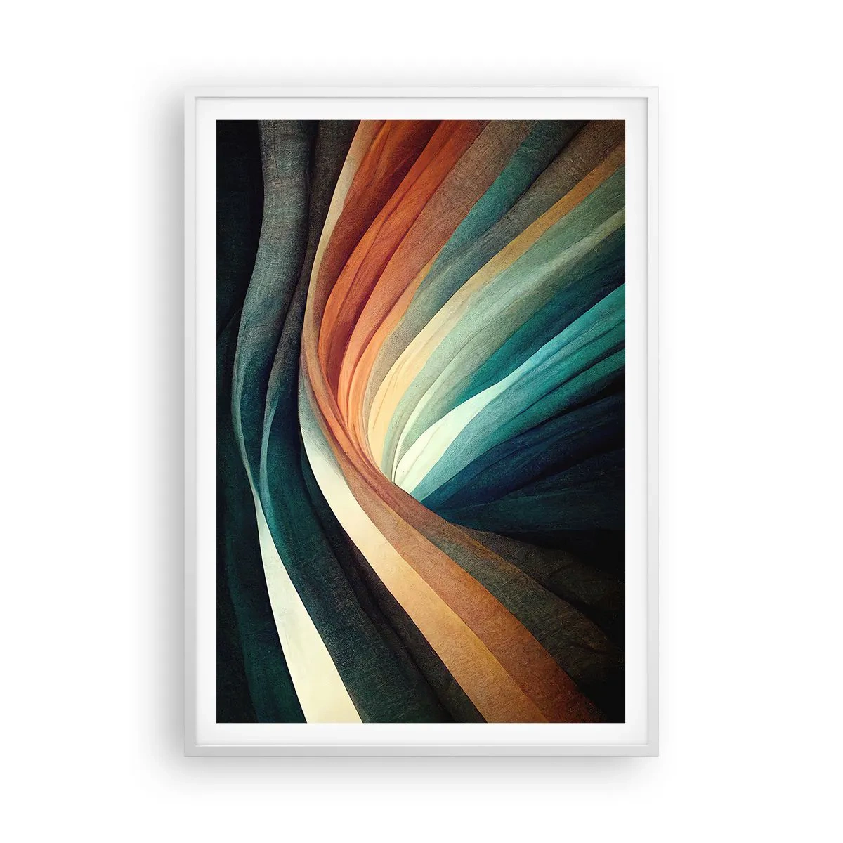 Pôster em moldura branca - Tecido de cores - 70x100 cm