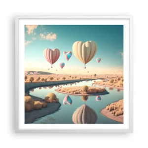 Pôster em moldura branca - O amor permite se reerguer - 60x60 cm