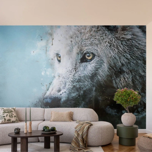 Papel de Parede Premium Sand - Conheça a alma do lobo - Animais, Lobo, Predador - 200x140 cm