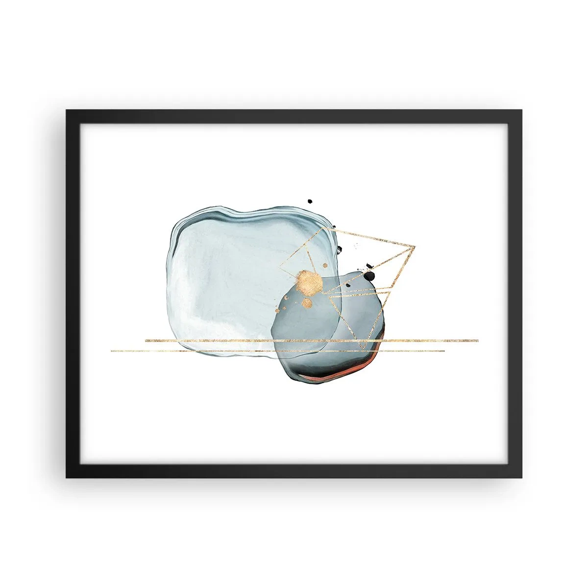 Pôster com moldura preta - Um estudo sobre gotas - 50x40 cm