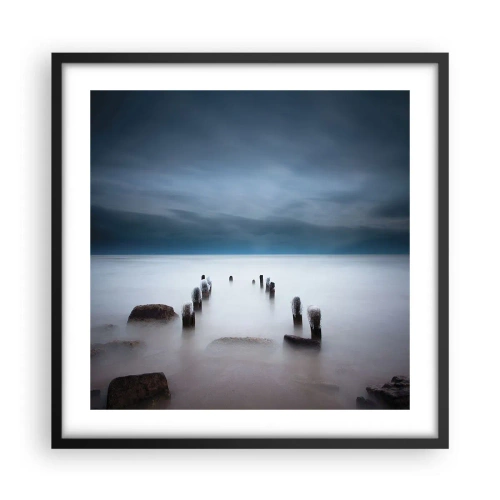 Pôster com moldura preta - Lago pensativo - 50x50 cm