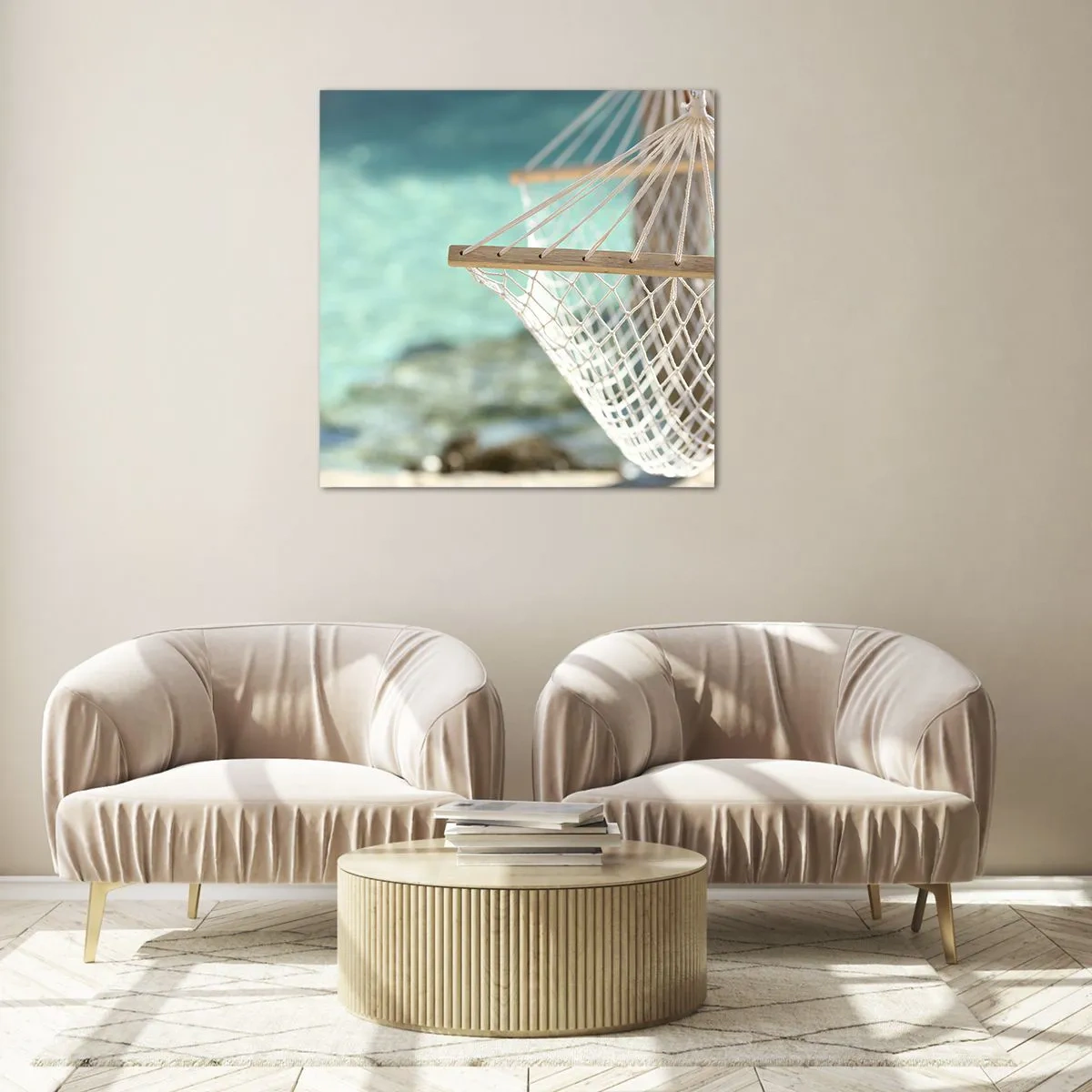 Quadro em vidro - Hora de relaxar - 40x40 cm