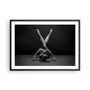 Pôster com moldura preta - Geometria da nudez - 70x50 cm