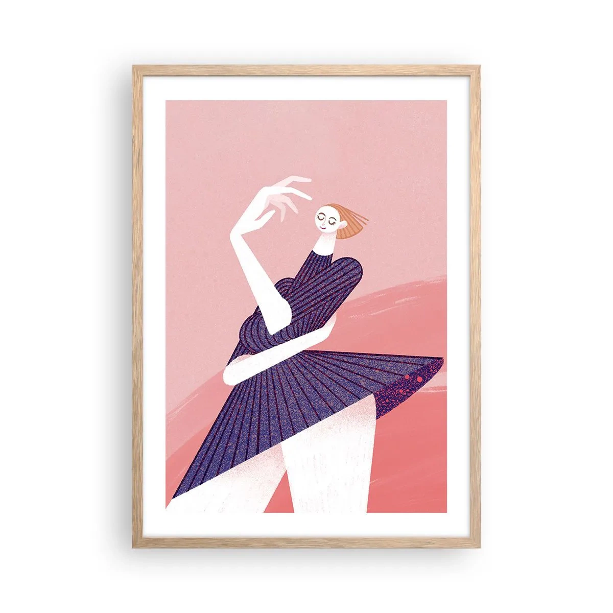 Pôster com moldura de carvalho claro - Cada passo é um cinto de dança - 50x70 cm