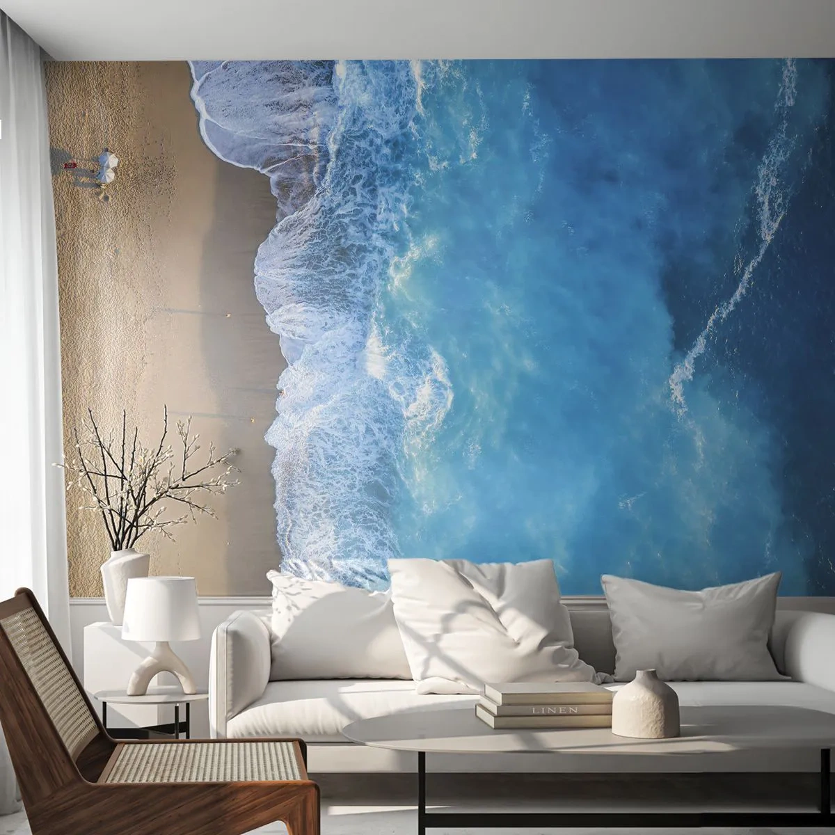 Papel de Parede Premium Sand - O poder do azul - Paisagem, Praia, Mar - 100x70 cm