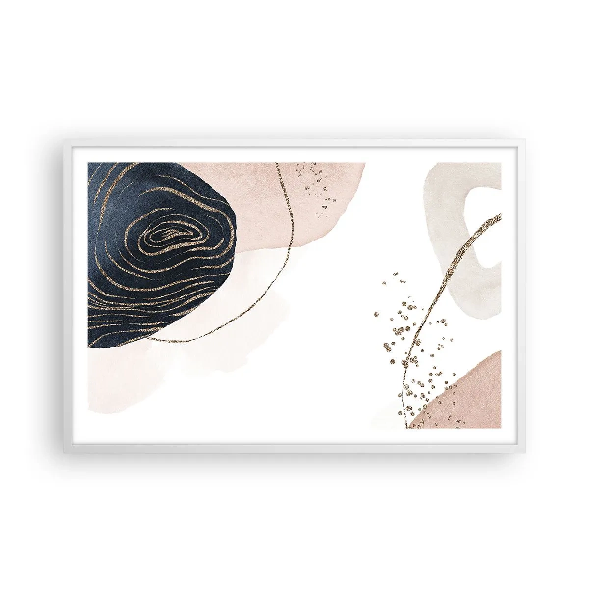 Pôster em moldura branca - Tudo flui - 91x61 cm