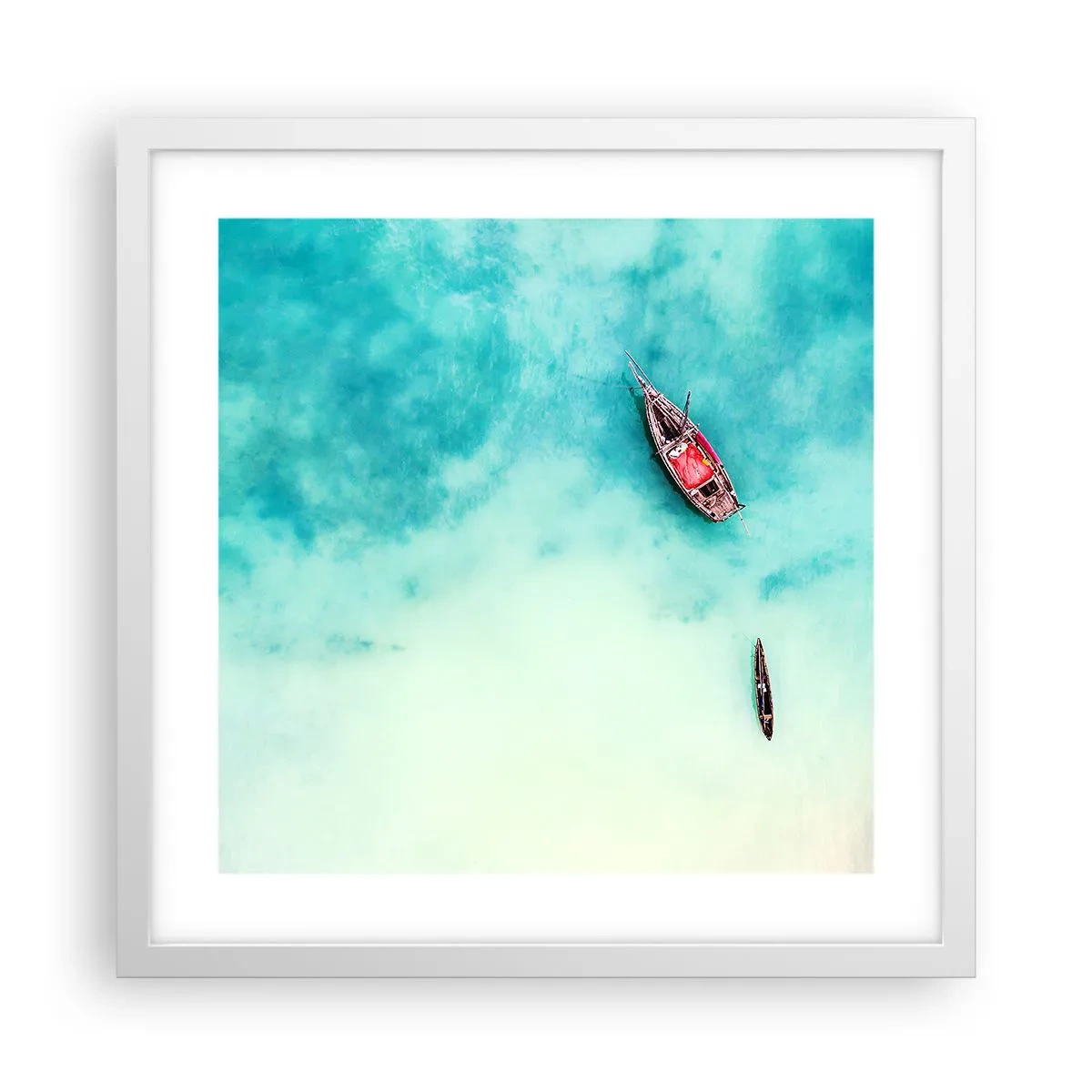 Pôster em moldura branca - As praias de Zanzibar - 40x40 cm