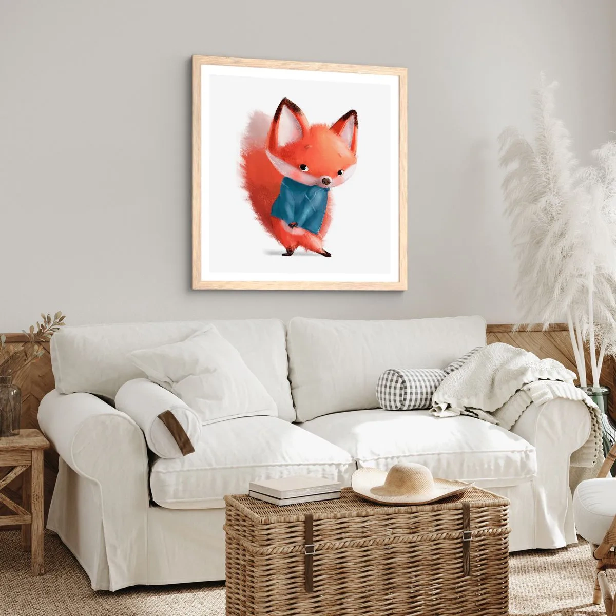 Pôster com moldura de carvalho claro - Fico bonito nisto? - 50x50 cm