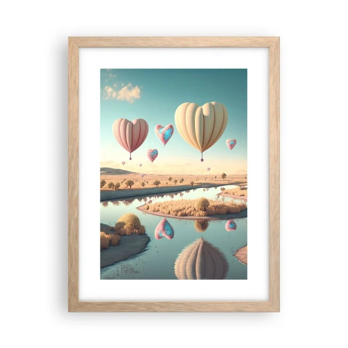 Pôster com moldura de carvalho claro - O amor permite se reerguer - 30x40 cm